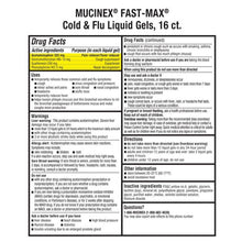 Load image into Gallery viewer, Mucinex® Fast-Max Cold, Flu and Sore Throat Liquid Gels 16ct.