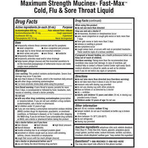 Maxcold Syrup Mucinex® Fast-Max Cold, Flu and Sore Throat Relief Syrup - Sona Shop