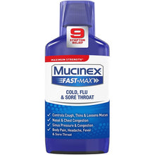 Load image into Gallery viewer, Mucinex® Fast-Max Cold, Flu and Sore Throat Relief Syrup