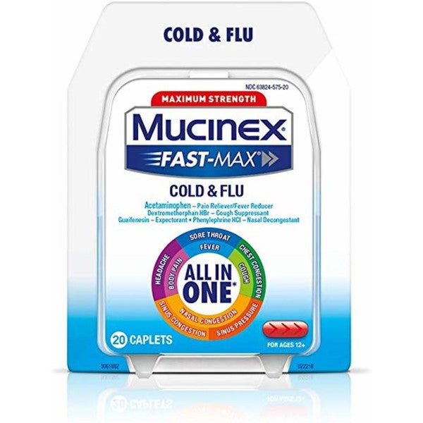 Mucinex® Maximum Strength Fast-Max Cold and Flu Caplets 20ct.