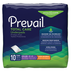 Prevail® Total Care™ Underpads Super Absorbent Extra Large 10ct.