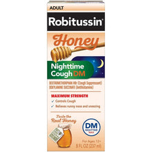 Load image into Gallery viewer, Robitussin® Honey Nighttime Cough Dm Maximum Strength Liquid for Adults 8fl. oz.