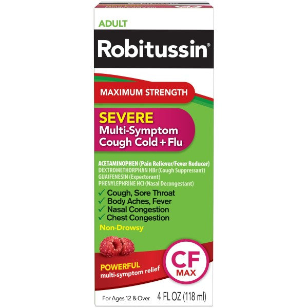 Robitussin® Maximum Strength Severe Multi-Symptom Fluid for Adults 4fl. oz.