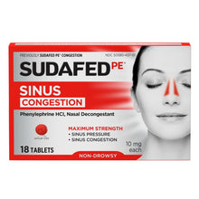 Load image into Gallery viewer, Sudafed Sinus Congestion Tablets