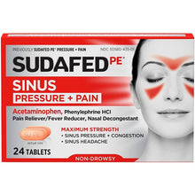 Load image into Gallery viewer, Sudafed Sinus Pressure + Pain Relief Tablets