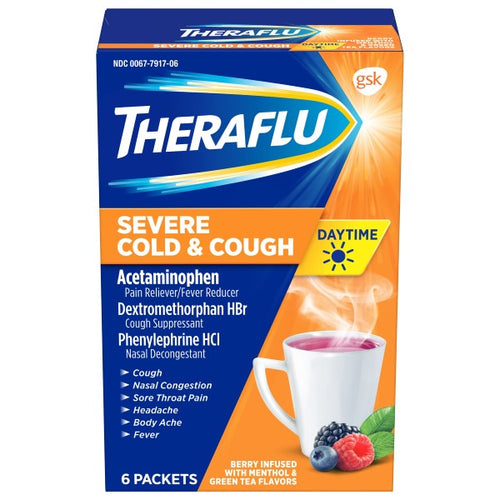 Theraflu Severe Cold & Cough Daytime Berry Infused Packets