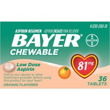 Cargar imagen en el visor de la galería, Bayer® Chewable 81 mg Low Dose Aspirin