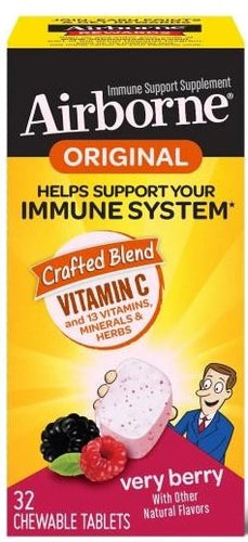 Airborne Original Immune Support Supplement Chewable Tablets 32ct.