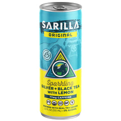 Sarilla Original Sparkling Silver + Black Tea with Lemon (formerly Silverback Carbonated Tea® Classic Silver Can)