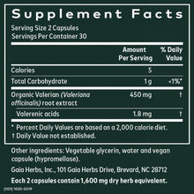 Cargar imagen en el visor de la galería, Gaia® Herbs Valerian Root Capsules 60ct.