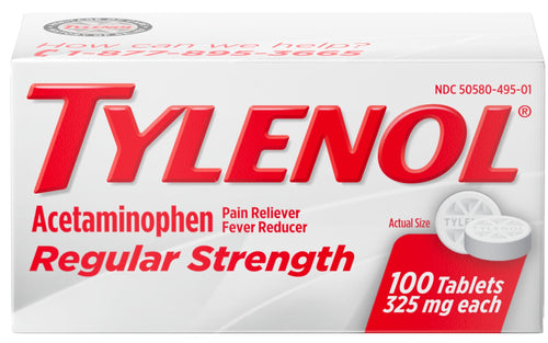 Tylenol® Acetaminophen Regular Strength Tablets 100ct.