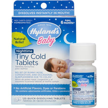 Cargar imagen en el visor de la galería, Hyland&#39;s® Baby Nighttime Tiny Cold Quick Dissolving Tablets 125ct
