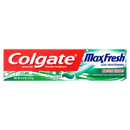 Colgate® Max Fresh® With Breath Strips Clean Mint Toothpaste 6oz.