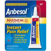 Load image into Gallery viewer, Anbesol Maximum Strength Oral Anesthetic Gel 0.33oz.