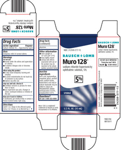 Bausch + Lomb Muro 128® 5% Sterile Ophthalmic Eye Solution 15ml.