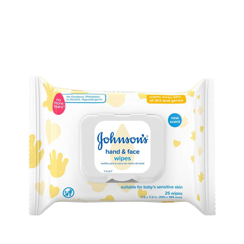 Johnson's® Hand & Face Wipes 25ct.