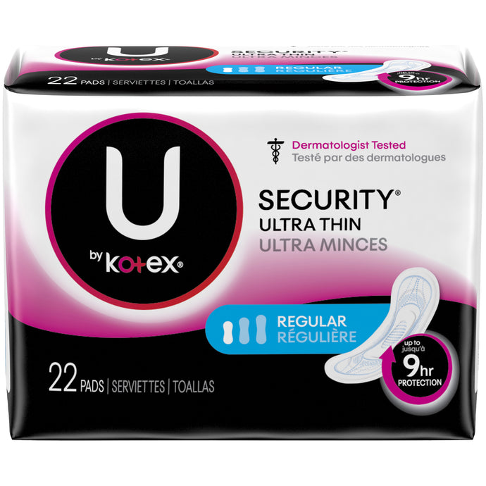 U by Kotex® Security® Ultra Thin Unscented Pads Regular Absorbency 22ct.